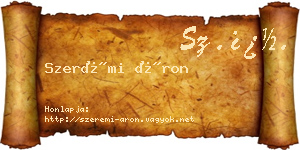 Szerémi Áron névjegykártya