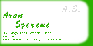 aron szeremi business card